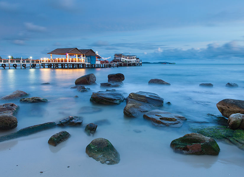 Popüler kıyı şehri Sihanoukville.